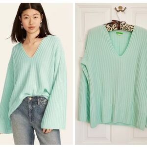 J. Crew Cashmere Ribbed Wide Sleeve Tunic Sweater